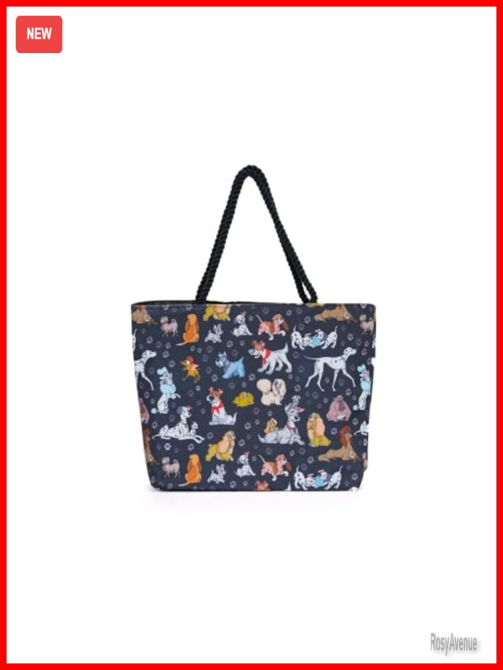 Disney Dogs Tote Bag Polyester Canvas Large Travel Purse